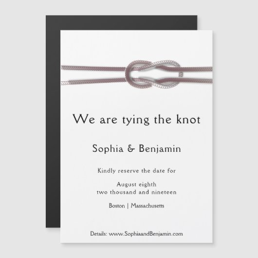 We koppelen de knoop - reserve de datum (Voorkant / Achterkant)