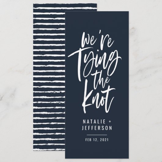 We koppelen de knoop. save the date (Voorkant / Achterkant)