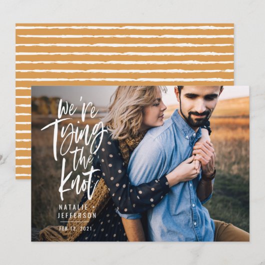 We koppelen de knoop. save the date (Voorkant / Achterkant)