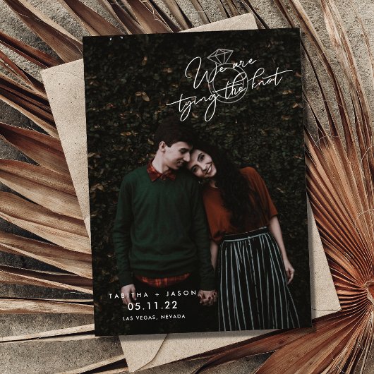 We koppelen de Knot Foto Save the Dates Aankondigingskaart