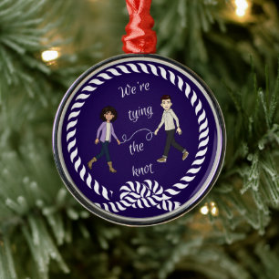 We koppelen de Knot Nautical Colored Engaged Metalen Ornament