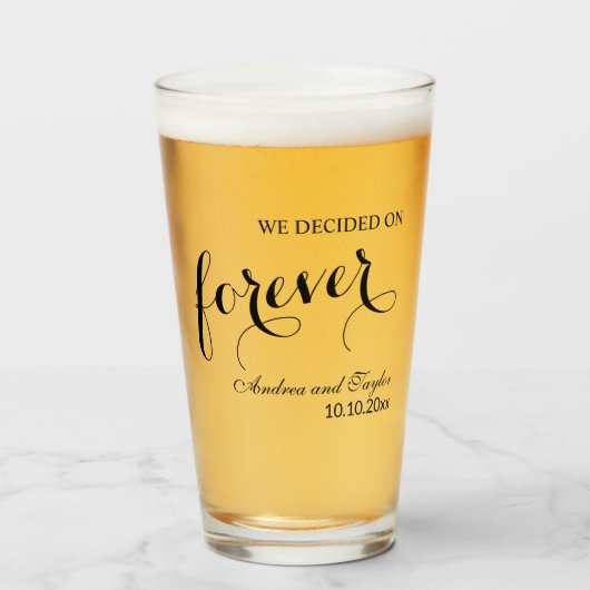 We kozen voor Forever Elegant Bruiloft Glas (Voorkant gevuld)