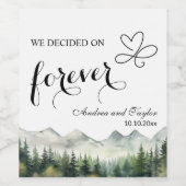 We kozen voor Forever Elegant Bruiloft Wijn Etiket (Enkel label)