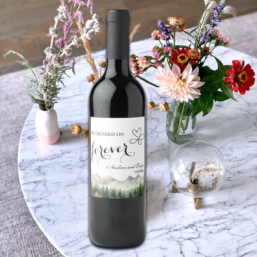 We kozen voor Forever Elegant Bruiloft Wijn Etiket