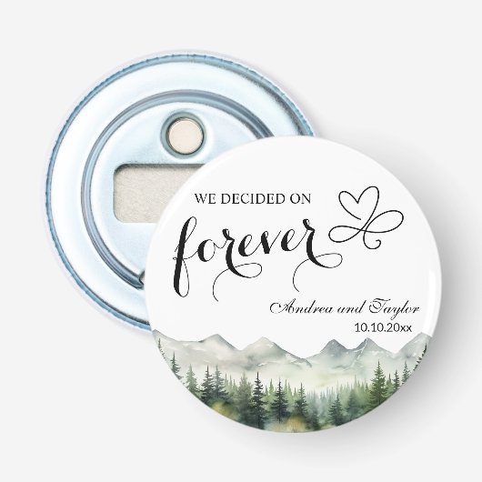 We kozen voor Forever Elegant Trouwgeschenk Button Flesopener (Voorkant)