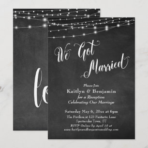 We kregen gehuwde Typografie Chalkboard String Lig Kaart