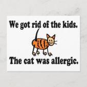 We kregen last van het Kind dat het katje allergis Briefkaart (Voorkant)
