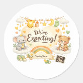 We krijgen een baby ronde sticker (Voorkant)