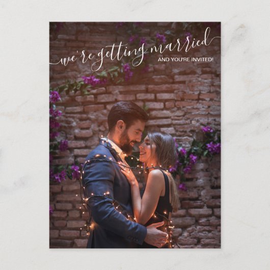 We krijgen een gehuwd fotohuwelijk om de datum op aankondigingskaart (Voorkant)