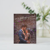 We krijgen een gehuwd fotohuwelijk om de datum op aankondigingskaart (Staand voorkant)