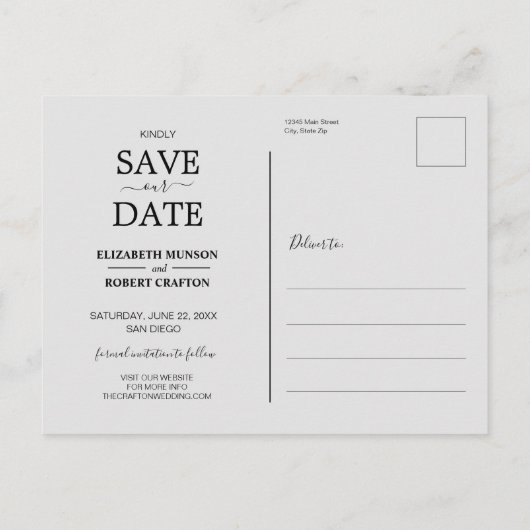 We krijgen een gehuwd fotohuwelijk om de datum op  aankondigingskaart (Achterkant)