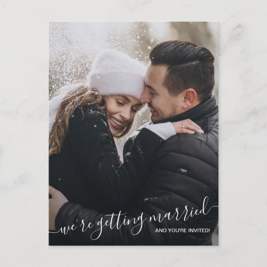 We krijgen een gehuwd fotohuwelijk om de datum op  aankondigingskaart (Voorkant)