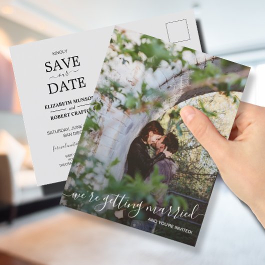 We krijgen een gehuwd fotohuwelijk om de datum op aankondigingskaart