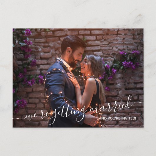 We krijgen een gehuwd fotohuwelijk om de datum op  aankondigingskaart (Voorkant)