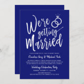 We krijgen een gehuwde nabestaandenblauwe uitnodig kaart (Voorkant / Achterkant)