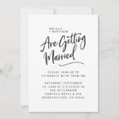 We krijgen een huwelijksscripttrouwuitnodiging save the date (Voorkant)