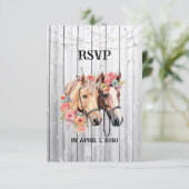 We krijgen een Westerne bruiloft RSVP Kaartje (Staand voorkant)