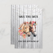 We krijgen een Westerne bruiloft Save The Date (Voorkant / Achterkant)