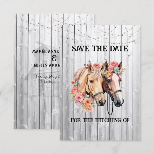 We krijgen een Westerne bruiloft Save The Date (Voorkant / Achterkant)