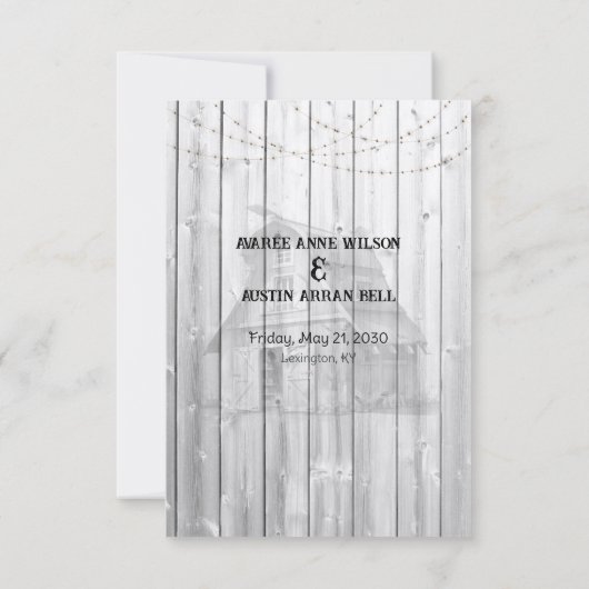 We krijgen een Westerne bruiloft Save The Date (Achterkant)