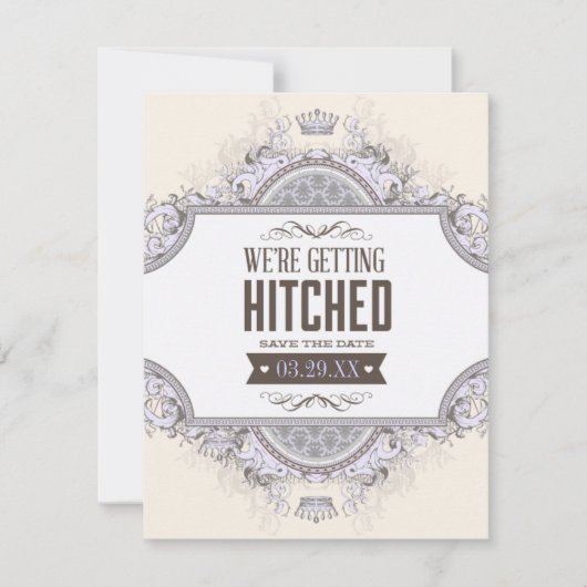 We krijgen gehitte bruiloft, sparen de datum save the date (Voorkant)