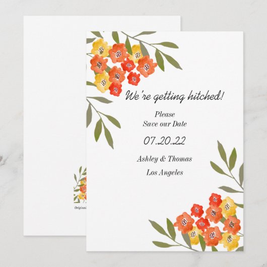 We krijgen gehitte CFL-kleuren Save The Date (Voorkant / Achterkant)