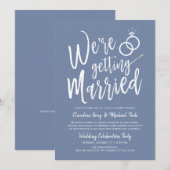 We krijgen gehuwde postbruiloft-duivenblauw kaart (Voorkant / Achterkant)