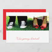 We krijgen Hitched Invite Kaart (Voorkant / Achterkant)