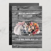 We krijgen Hitched Westerne bruiloft uitnodiging (Voorkant / Achterkant)