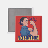 We krijgen spullen van AOC Rosie de riveter. Magneet (Voorkant / Achterkant)
