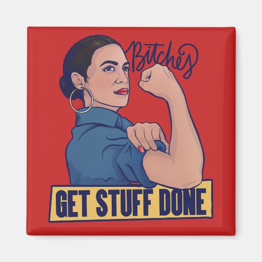 We krijgen spullen van AOC Rosie de riveter. Magneet (Voorkant)