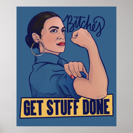 We krijgen spullen van AOC Rosie de riveter. Poster (Voorkant)