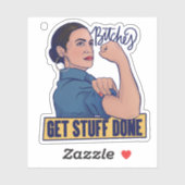 We krijgen spullen van AOC Rosie de riveter. Sticker (Vel)