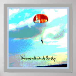 We kunnen allemaal de lucht aanraken, parachute, i poster