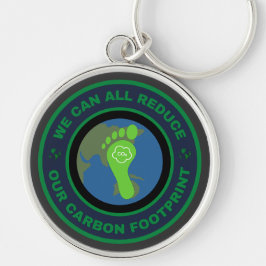 We kunnen allemaal onze koolstofvoetafdruk vermind sleutelhanger
