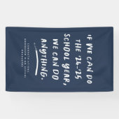 We kunnen alles doen 2024 afstuderen marineblauw spandoek (Horizontaal)