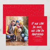 We kunnen alles doen Kerstmis foto rood Feestdagenkaart (Voorkant / Achterkant)