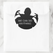 We kunnen alles doen ronde sticker (Tas)