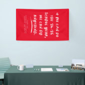 We kunnen alles doen wat leuk is schooljaar rood spandoek (Beurs)
