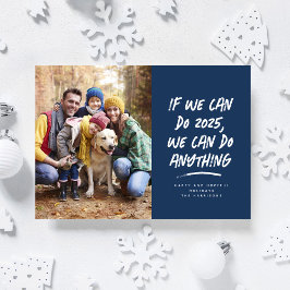 We kunnen alles kerst foto blauw feestdagenkaart
