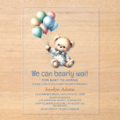 We kunnen Baby shower afwachten Acryl Uitnodigingen (Voorkant)