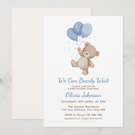 We kunnen Baby shower afwachten Kaart (Voorkant / Achterkant)