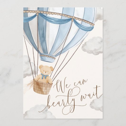 We kunnen Baby shower afwachten Menu (Achterkant)