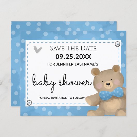 We kunnen Baby shower afwachten met de datum invul (Voorkant / Achterkant)