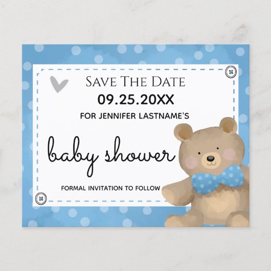 We kunnen Baby shower afwachten met de datum invul (Voorkant)