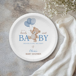 We kunnen Baby shower afwachten Papieren Bordje