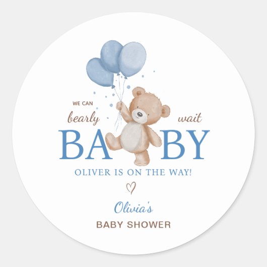 We kunnen Baby shower afwachten Ronde Sticker (Voorkant)