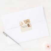 We kunnen Baby shower afwachten Vierkante Sticker (Envelop)