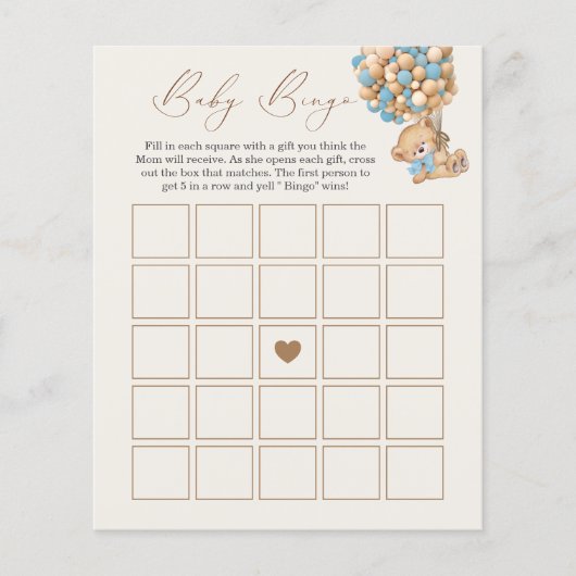 We kunnen Baby shower Bingo Game wachten (Voorkant)