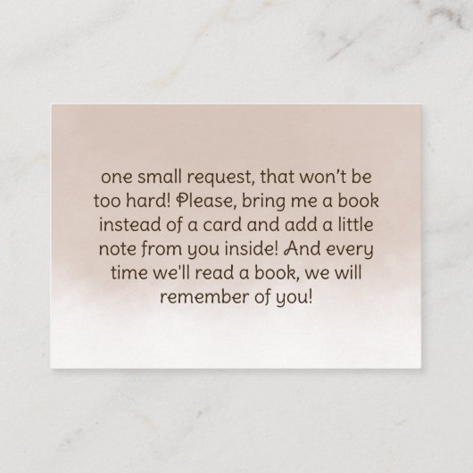 We kunnen Baby shower boeken wachten op Baby Informatiekaartje (Achterkant)